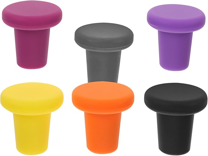 OUNONA 24pcs Silicone Wine Stoppers Airtight Seal for Wine Bottles Multi-color Silicone Beverage Sealers Prevents Leakage for Home and Bar Use