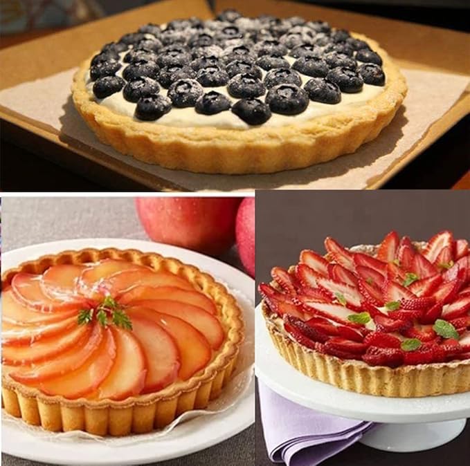 RICHSC-PAN Tart Pan 10 Inch Tart Pan Carbon Steel Round Non-Stick Pan Quiche Pan with Removable Chassis for Mousse Cakes, Kitchen Reusable Baking Tool with A Depth of 1.18 Inches.