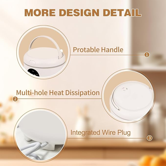 Mini Rice Cooker 2-Cup Uncooked / 4-Cup Cooked, 1.7Qt Portable Small Rice Maker with Auto Keep Warm & 24H Timer Delay for Oatmeal, Quinoa, Soup, Non-Stick Inner Pot Easy to Clean