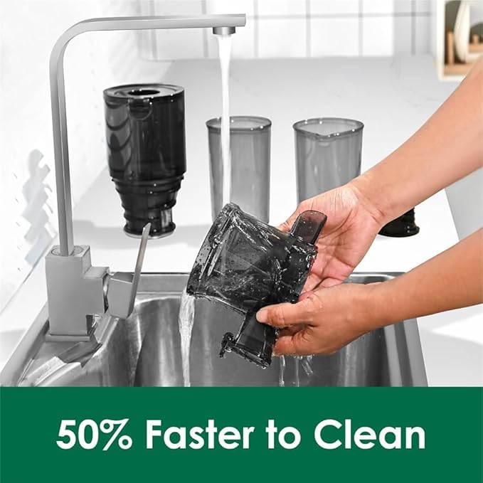 Cold Press Juicer Machines,Fretta Juicer Machines with PCTG Material from the USA,Fit Whole Fruits & Vegetables,Truly BPA-Free,Easy to Clean,Black