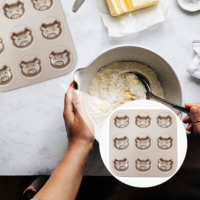 Cake Tin, Non-Stick Cake Mould, Baking Tools Baking Mold,Cake Mould,Baking Madeleine Mold Cake Pan Nonstick Small Baking Pan Pig Baking Mold Heavy Carbon Steel for Oven Baking Cookies Cake Chocolate P