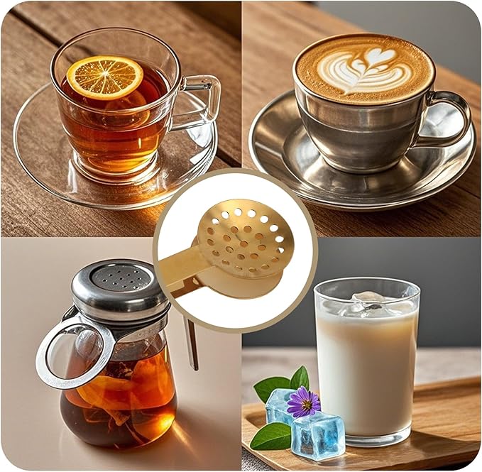 Tea Bag Squeezer Tongs, Stainless Steel Teabag Strainer Dispenser Gripper Picker Accessories for Tea Drinkers Gifts(Gold)