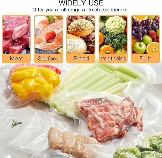 MEGAWISE 11"x14" Vacuum Sealer Bags, 25 Count Pre-Cut Food Storage Bags, BPA-Free, Heavy-Duty Textured Design for Strong Seal, Compatible with All Vacuum Sealers, Ideal for Meal Prep & Sous Vide