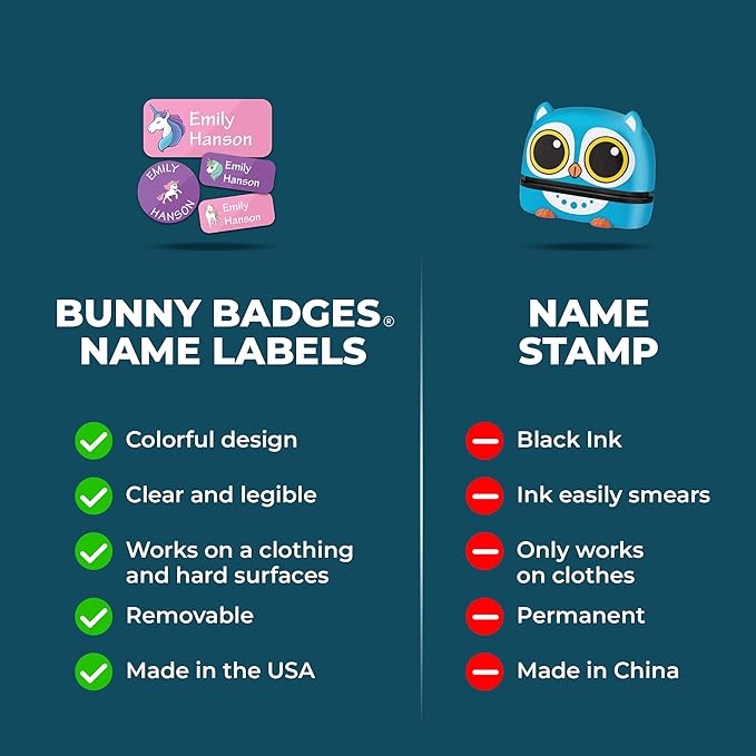 Personalized Daycare Name Labels for Kids (130 Labels) - Custom Waterproof Name Stickers for Clothing Tags, Water Bottles, Lunch Boxes and School Supplies (Animals)