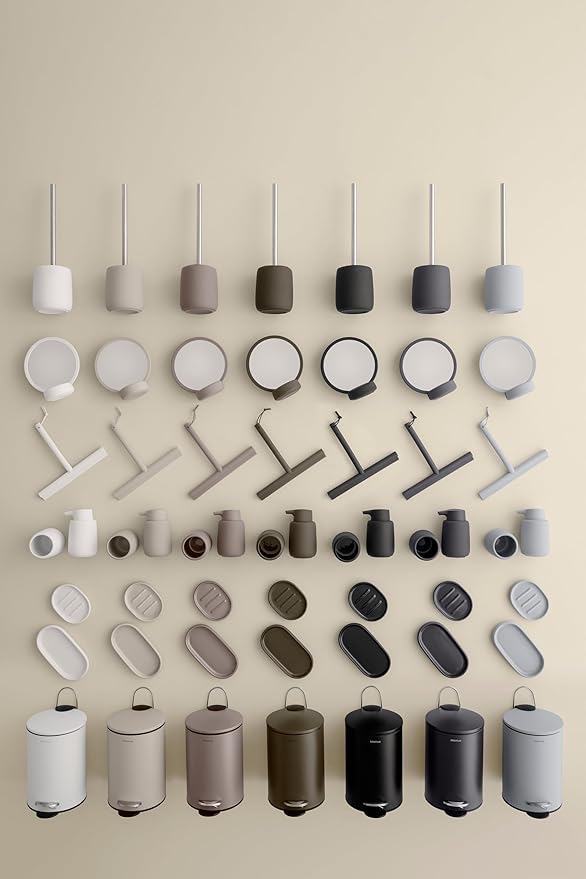 blomus -SONO Toilet Brush Ceramic/Plastic, Magnet, Toilet Set, Soft Touch, Hygienic, Freestanding Toilet Brush & Holder, Modern Bathroom Accessory (H x W x D): 39 x 11 x 11 cm, Magnet, 69040