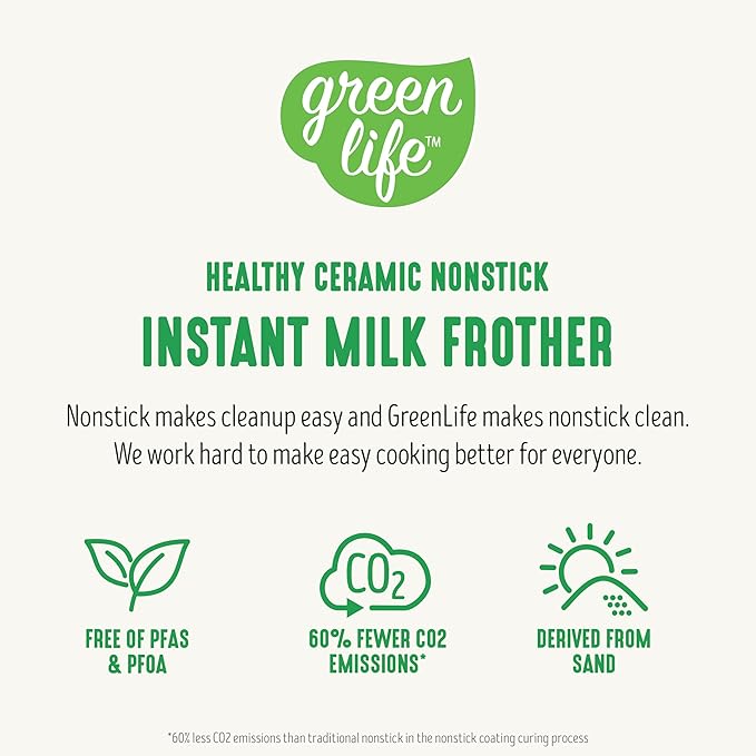 GreenLife Ceramic Electric Milk Frother, 10oz, 4-in-1, Auto Hot and Cold Foam, Dense and Light Foam, PFAS Free, Cordless Milk Warmer and Steamer for Latte, Coffee, Pink