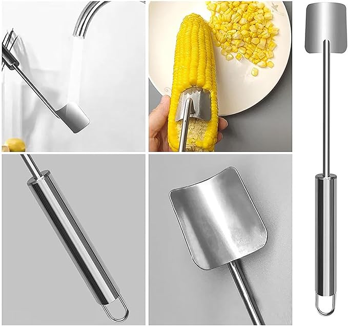 Corn peeler for corn on the cob+Corn fork set,stainless corn kernel remover tool , Suitable for Home Kitchen
