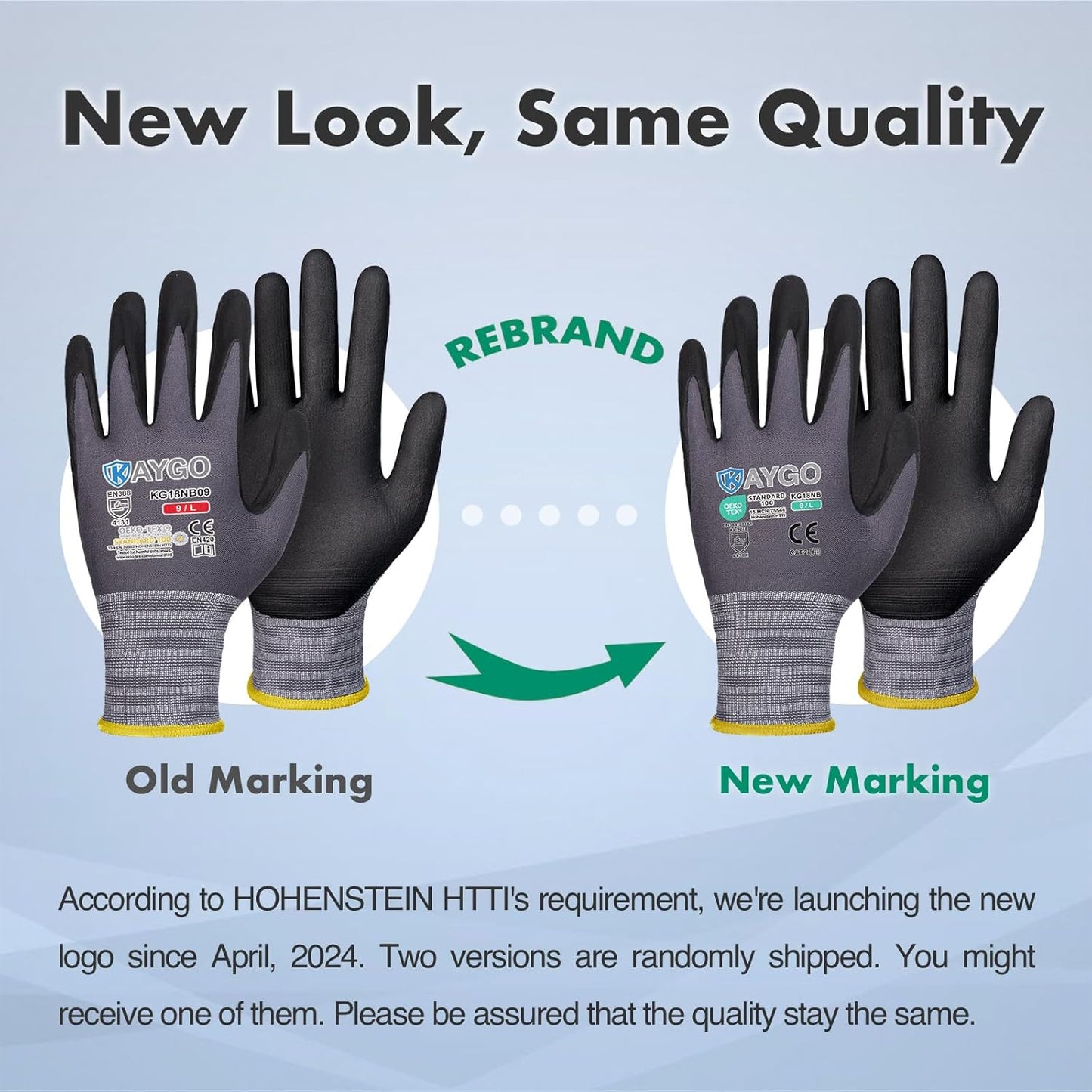KAYGO Safety Work Gloves MicroFoam Nitrile Coated, 3 Pairs KG18NB,Seamless Knit Nylon Glove for Men and Women, Ideal for Automotive,Warehouse,Construction (2X-Large,Gray)