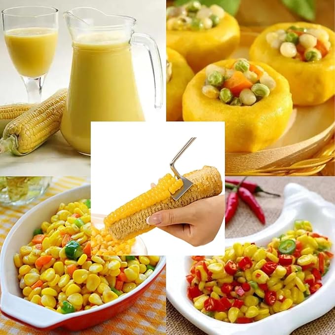 Latest Corn Peeler | Long-Handle Stainless Steel Kernel Remover | Fast, Labor-Saving & Safe | Easy-Clean Tool for Home, Restaurants & BBQs (CK-C(2Pcs))