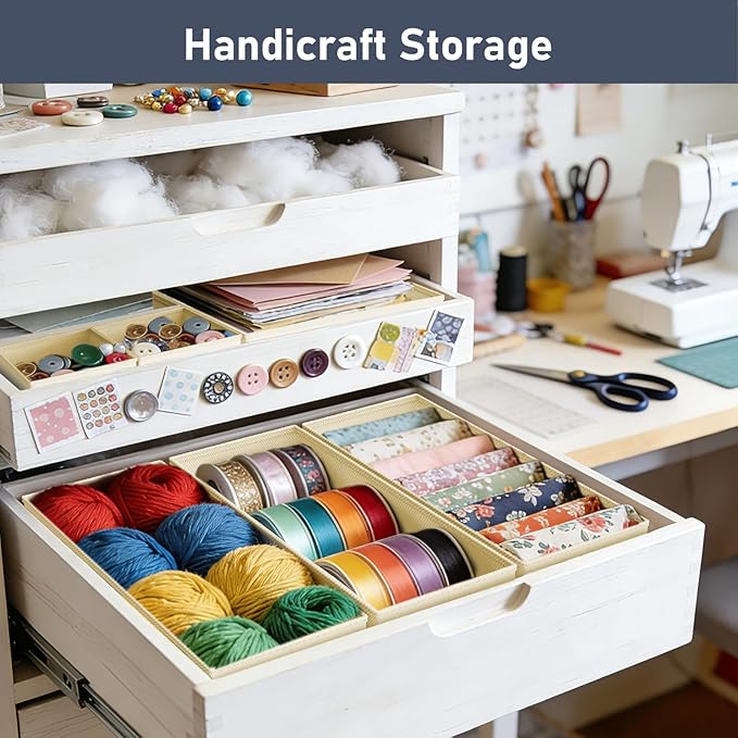 DIMJ Drawer Organizer Clothes - 20 Pack Closet Drawer Organizer Bins for Baby Clothes Storage, Fabric Dresser Organizer for Nursery Bedroom, Foldable Small Drawer Dividers for Underwear Socks