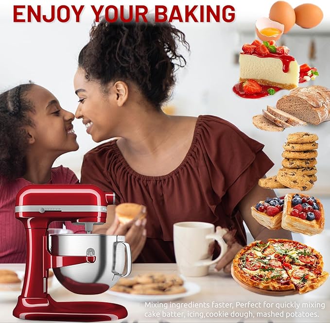 KN256WW 6 Wire Whip Attachment for KitchenAid 5 5.5 6 Quart Bowl Lift Stand Mixer, Dishwasher Safe, All Stainless Steel Balloon Whisk, 6 Wire whip for Kitchenaid KSM55,5KSM60, KP26/KP26/KL26
