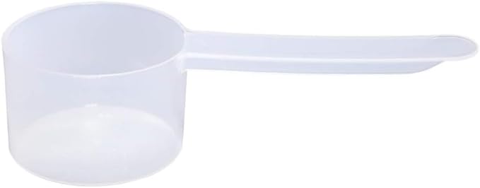 Plastic Measuring Scoop, (32 cc | 32 mL) Long Handle Spoons for Powders, Granules, Coffee, Pet Food, Baking Supplies, Protein and Other Dry Goods, BPA Free (Set of 1)