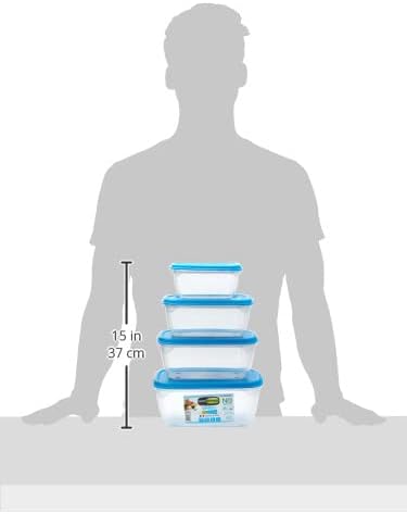 giòstyle Set of 4 Rectangular Containers Blue
