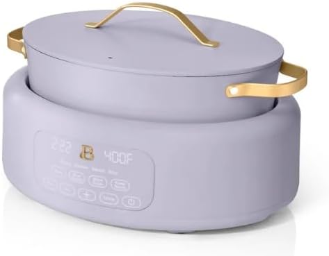 10-in-1 Electric Multi-Cooker, 6 Quart Programmable Cooking Pot with Digital Display, Nonstick Interior, One-Touch Controls, Multi-Function Kitchen Appliance (Lavender)