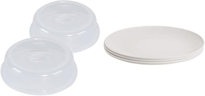 Nordic Ware BPA-free Plastic Microwave Covers (2 Pack) and Microwave Serveware Plates (4 Pack)