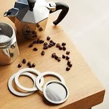 Bialetti 3 Replacement Seals and 1 Filter for 6 Cup Moka Express Blister Pack