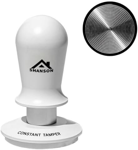 ShanSon 53mm Espresso Tamper,Coffee Accessories,Triple Spring 25lb Constant Pressure, Audible Click Sound Feedback, Stainless Steel Ripple Base,Anodized Aluminum Handle,Tamper Tool Espresso