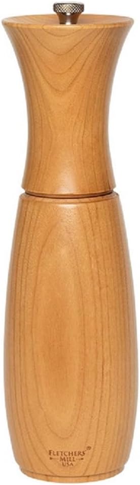 Fletchers' Mill Border Grill Salt Mill, Cherry - 8 Inch, Adjustable Coarseness Fine to Coarse, MADE IN U.S.A.