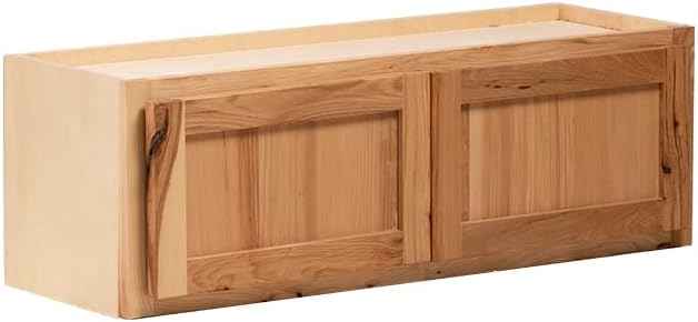 Quicklock RTA (Ready-to-Assemble) 42" Tall Wall Kitchen Cabinets - Shaker Style | 100% Hardwood | Made in America | Soft Close Hardware (Rustic Hickory, 12" D x 30" W x 24" H)