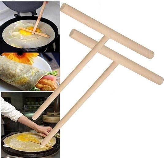 2 Pcs Wooden Crepe Maker Pancake Batter Spreader Stick Kitchen Cooking Utensils Tools for Restaurant Canteen Specially Supplies Practical Treatment Specialty Appliances, Crepe Makers