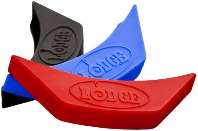 Lodge Silicone Assist Handle Holder - Dishwasher Safe Hot Handle Holder Designed for Traditional Cast Iron Dual Handle Products - Reusable Heat Protection Up to 450° - Black