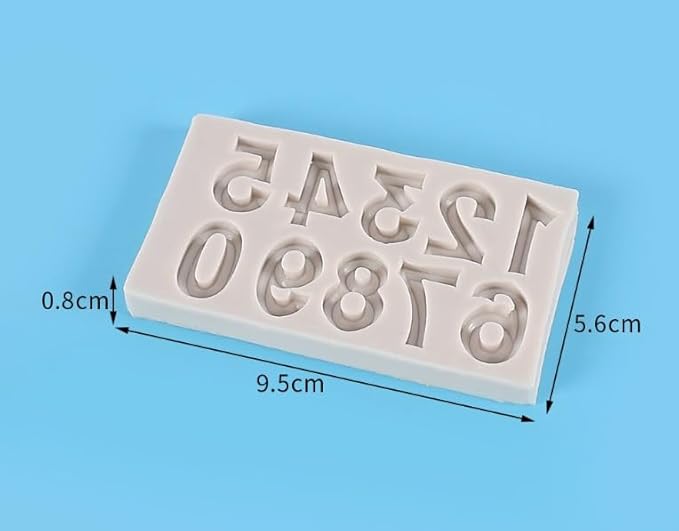 Gray Silicone Fondant Molds 3D Number 0-9 Fondant Chocolate Baking Molds For Cake Decorating Cupcake Topper Candy Chocolate Gum Paste Polymer Clay Fondant and Gum Paste Molds Pastry and Baking