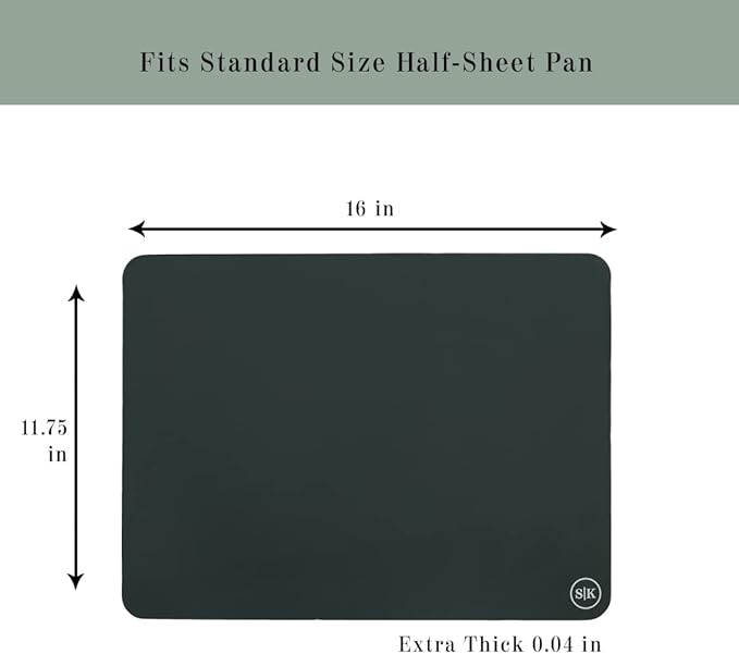 The Silicone Kitchen Silicone Baking Mats, Dishwasher Safe, BPA Free, Extra Thick, Half Sheet 16 in into 11.75 in, Set of 2, Blue and Gray