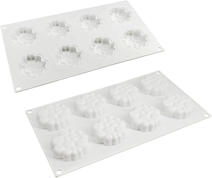 Silicone Mold for Baking Cakes,Soap Molds,Flower Shape Silicone Molds for Homemade French Dessert Mold for Pastry Chocolate,Jelly Chocolate Mold ＆ Ice Cube Tray (D_ Round Clouds Shape)