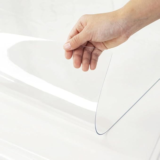 Warmstar Clear Table Cover Protector 44 x 60 Inch,1.5mm Thick Plastic Table Cover Rectangle,PVC Clear Table Protector,Desk Protector Mat for Kitchen, Dresser, Writing Desk，Dining Room Table