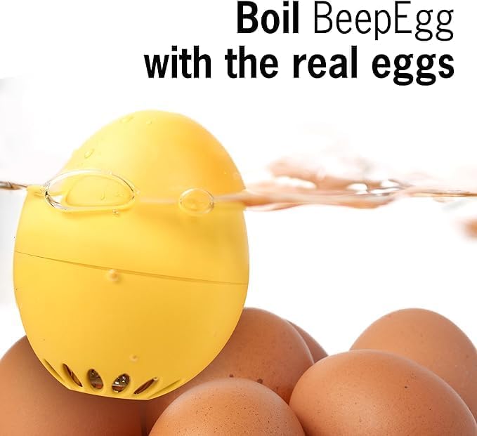 Bear BeepEgg – Egg Timer for Boiling Eggs – Musical Egg Cooker for Soft, Medium, Hard Boiled Eggs – Food Safe – Singing Floating Egg Timer – Egg Cooker for 3 Levels of Doneness - Brainstream
