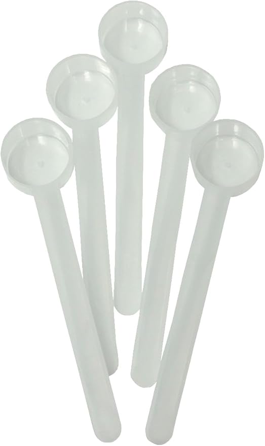 1/2 Tablespoon (1.5 Teaspoon | 7.5 mL) Long Handle Scoop for Measuring Coffee, Grains, Protein, Spices and Other Dry Goods (Pack of 5)