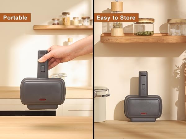 UVFAST Mini Sandwich Maker with Removable Plates: Portable Grilled Cheese Maker, Electric Breakfast Sandwichera with Non-Stick Plates, Hot Sandwich Maker Press for Cooking Breakfast, Grilled Cheese