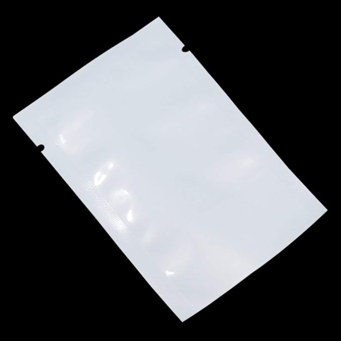 PABCK 1000 Pack 2.4x3.5 inch (Usable Size 2x3.1 inch) White Front Clear Open Top 2.8mil Plastic Vacuum Pouch Heat Sealable Bags for Food Storage Packets Mini Sample with Tear Notches