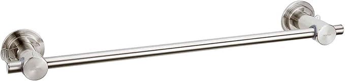 BOPai 24 inch Suction Cup Towel Bar – No Drill, for Smooth Surfaces Only, Brushed Nickel