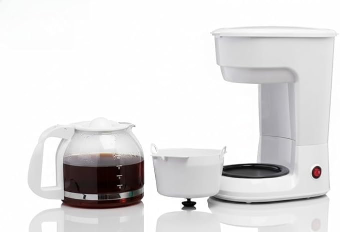 12-Cup Coffee Maker with Easy On/Off Switch, Easy Pour, Non-Drip Carafe with Removable Filter Basket,Keep Hot Plate,Clear Water Level Window Coffee Machine, Black (White)