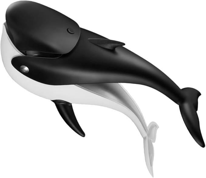 COLLBATH Whale Manual Citrus Juicer Large Orange and Lemon Squeezer Black Easy to Use Fruit Juice Presser for Home and Restaurant