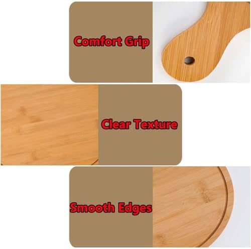 Pizza Serving Board Tray Set of 8, Wooden Lightweight Handles, Up to 13 Inches, Pizza Making Storage, Perfect for Parties and Gatherings,Light Brown,10inch