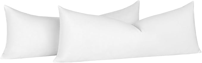 14x36 Lumbar Pillow Inserts for Bed, 2 Pack - Feather and Down Throw Pillow Inserts for Living Room Couch Bed Sofa