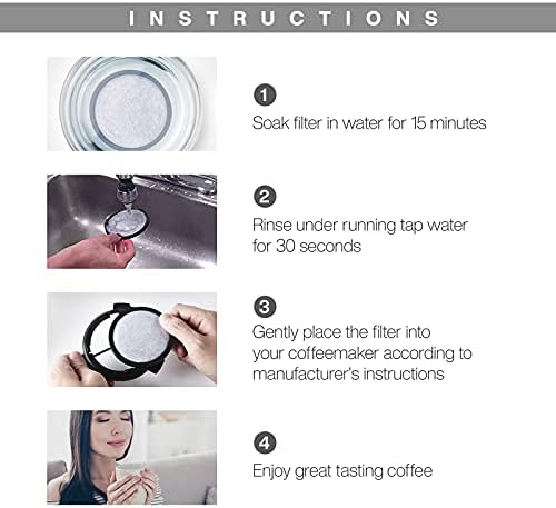 6-Pack Replacement Charcoal Water Filter Discs for Mr. Coffee Brewers Coffee Machines