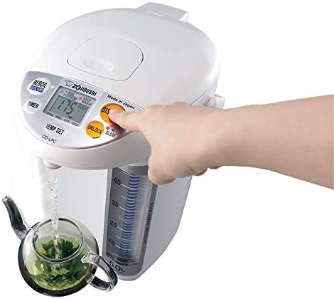 Zojirushi CD-LFC30 Panorama Window Micom Water Boiler and Warmer, 101 oz/3.0 L, White & NS-ZCC10 Neuro Fuzzy Rice Cooker, 5.5-Cup, White