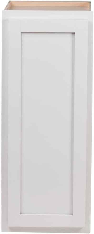 Quicklock RTA (Ready-to-Assemble) 42" Tall Wall Kitchen Cabinets - Shaker Style | 100% Hardwood | Made in America | Soft Close Hardware (Pure White, 12" D x 12" W x 42" H)