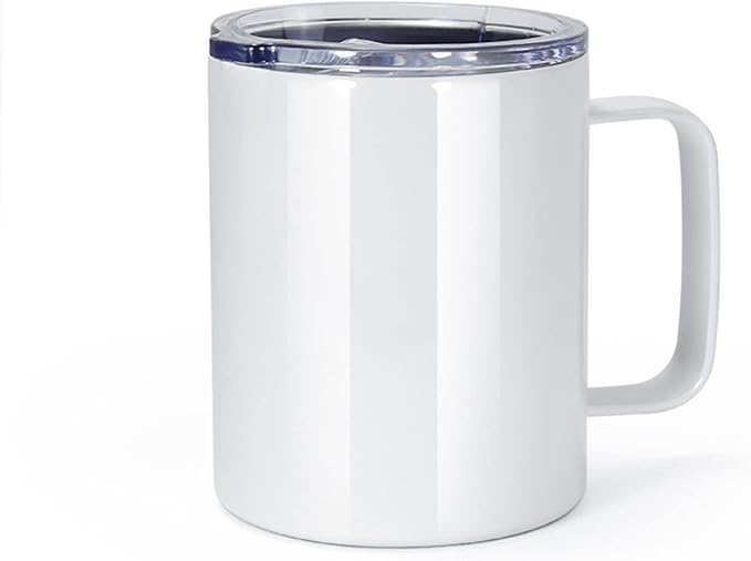 AGH 12OZ Sublimation Coffee Mug with Handle, 25Pack Stainless Steel Sublimation Tumblers with Handle, Vacuum Insulated Mug Cup with Lids for Travel Beer Tea.