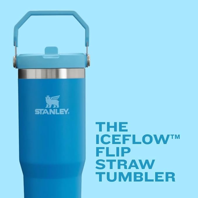 STANLEY IceFlow 2.0 Flip Straw Tumbler with Handle 30 oz | Twist On Lid and Flip Up Straw | Leakproof Water Bottle | Insulated Stainless Steel | BPA-Free | Agave