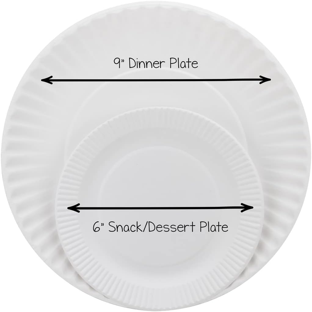 Hygloss Products 6" Uncoated White Paper Plates Bulk, 6 Inch, 1000 pack, Disposable Plates For Food, Dessert Or Crafts
