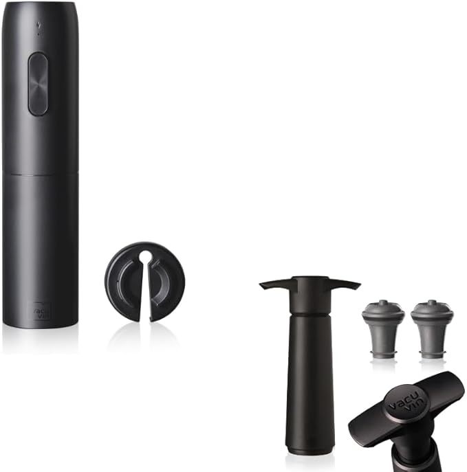 Electric Wine Opener & Vacu Vin Wine Saver Pump Bundle – Fresh Wine Made Easy