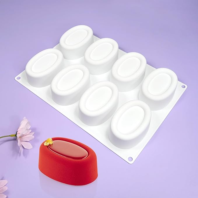 mostsom Silicone Molds Mousse Molds Silicone Chocolate Mold Silicon Oval Cake Moulds 3D Ellipse Shape Candy Truffle Baking Tray (C_ Big Oval)