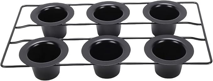 Zopsc Professional Grade Popover Cake Pan for Fluffy Popovers Dishwasher Safe for Successful Baking 32.17oz Carbon Steel