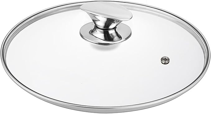 Tempered Glass Lid for Replacement, Clear Cover for Pans and Pots, 8, 9.5, 10.5, 11, 12, 12.5 Inch Lids for Cookware Cooking, Frying Pans, Skillets, Dutch Oven, Sauce Pan (12 In)