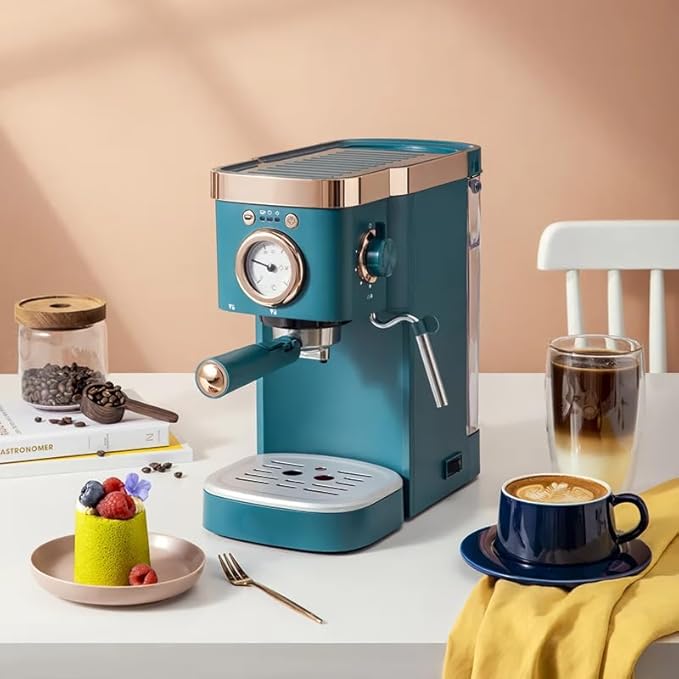 deluxe semi-automatic espresso coffee maker with steam milk frother