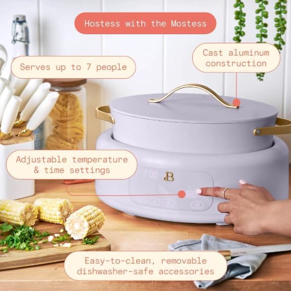 10-in-1 Electric Multi-Cooker, 6 Quart Programmable Cooking Pot with Digital Display, Nonstick Interior, One-Touch Controls, Multi-Function Kitchen Appliance (Lavender)